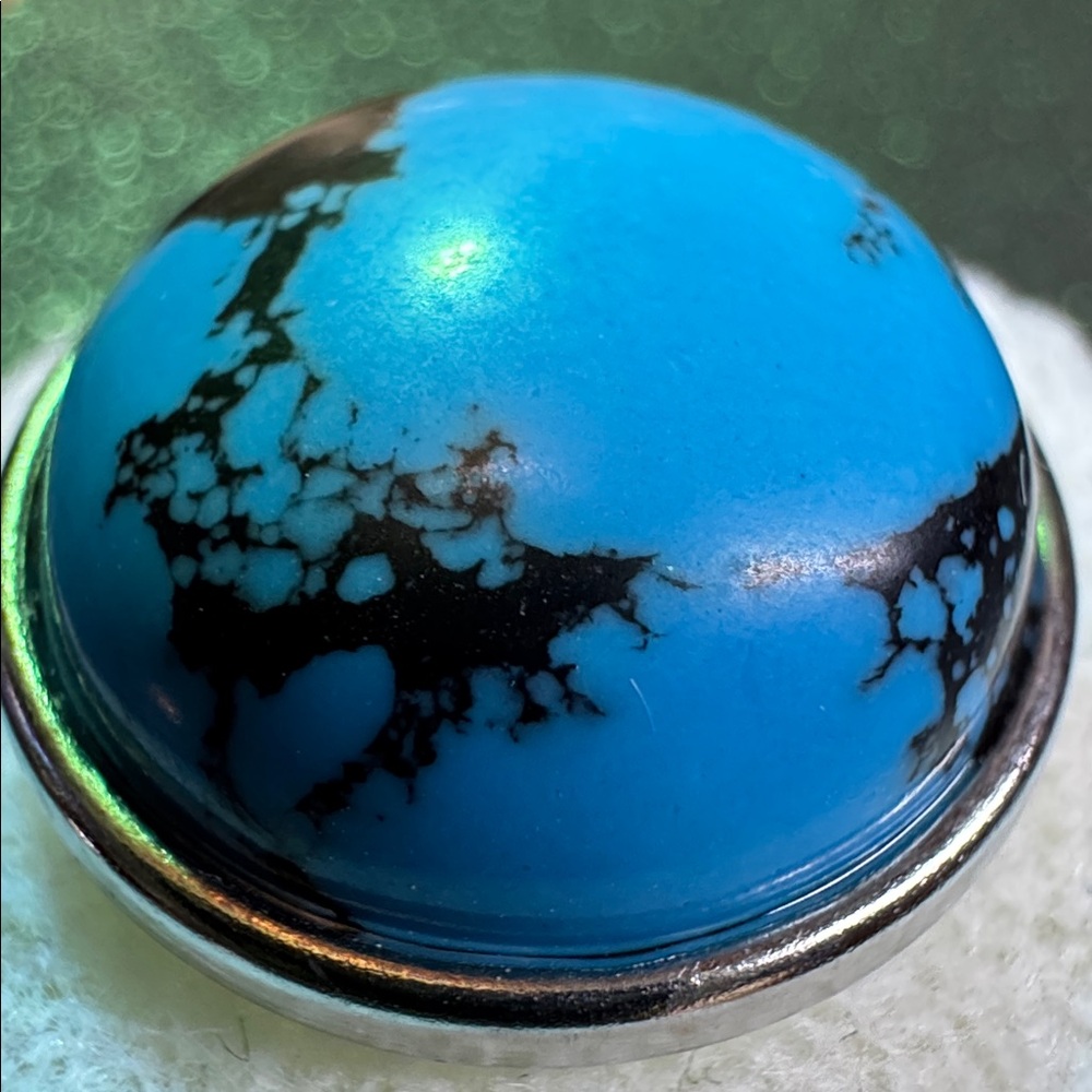 NUGZ USA 20mm Blue & Black Faux stone #2 - Picture 2 of 4